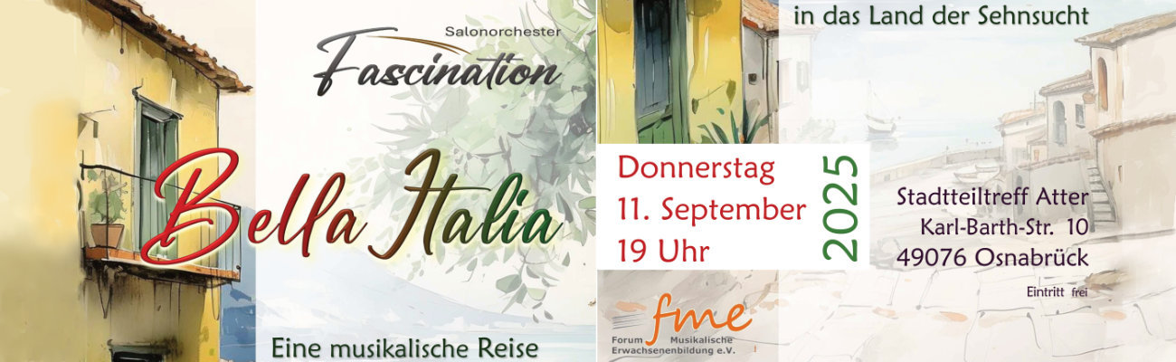 Bild-Banner für das Konzert Bella Italia des Salonorchesters Fascination